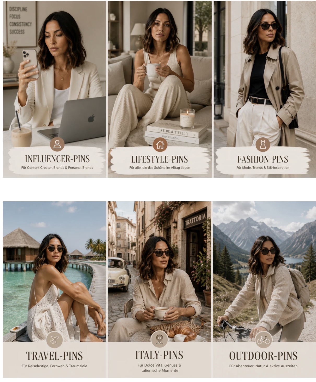 Vollständige Pin Beispiele für Travel, Italy und Outdoor